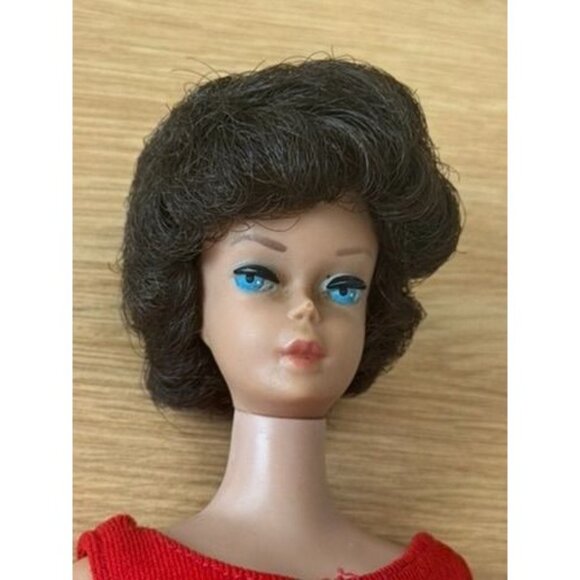 VTG Midge 1962 Brown Bubble Hair Blue Eyes Side Eye Original Red Swimsuit - Picture 2 of 16